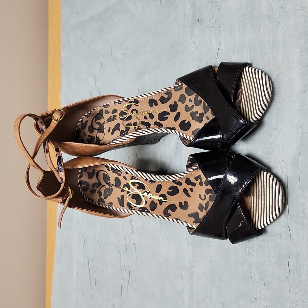 Jessica Simpson Nouta Wedge Sandals Women's Animal Print size 8